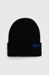 Шапка з домішкою вовни Won Hundred колір чорний з товстого трикотажу Шапка з домішкою вовни Won Hundred колір чорний з товстого трикотажу