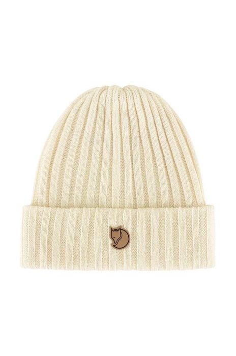 Шапка Fjallraven Byron колір білий вовна Шапка Fjallraven Byron колір білий вовна