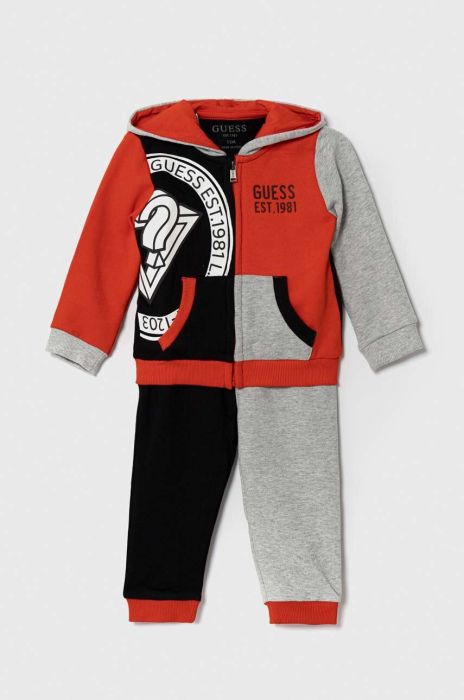 Дитячий бавовняний костюм Guess колір червоний Дитячий бавовняний костюм Guess колір червоний