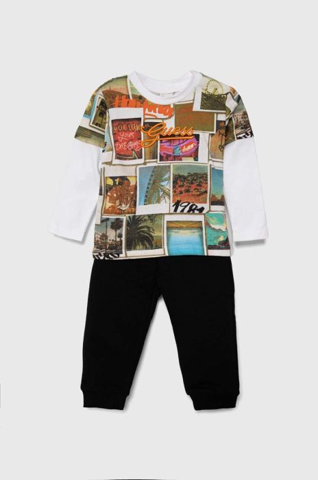 Дитячий бавовняний костюм Guess колір чорний (3588124)