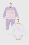 Дитячий бавовняний комплект Guess колір фіолетовий (3321984) Дитячий бавовняний комплект Guess колір фіолетовий (3321984)
