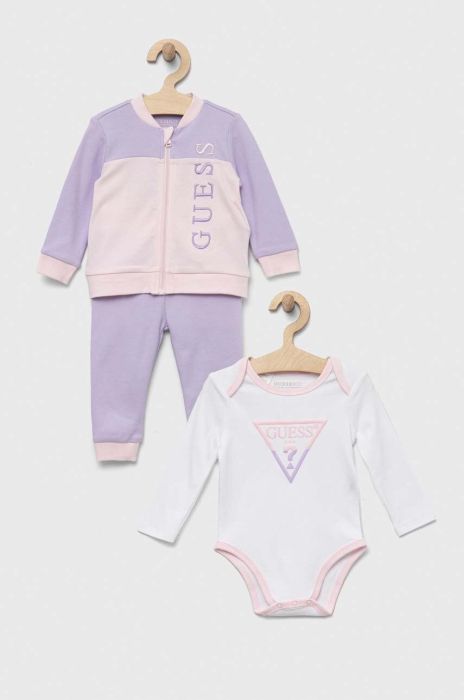 Дитячий бавовняний комплект Guess колір фіолетовий (3321984) Дитячий бавовняний комплект Guess колір фіолетовий (3321984)