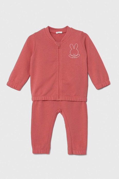 Дитячий бавовняний костюм United Colors of Benetton колір фіолетовий (3397564)