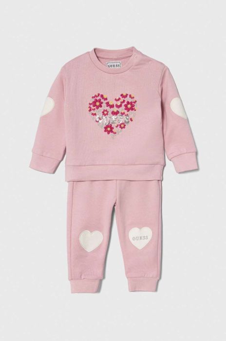 Дитячий бавовняний костюм Guess колір рожевий (3605561) Дитячий бавовняний костюм Guess колір рожевий (3605561)