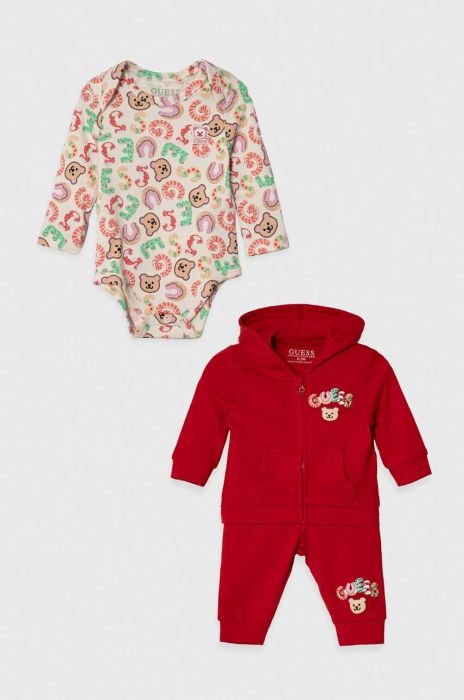 Дитячий бавовняний комплект Guess колір червоний (3606907) Дитячий бавовняний комплект Guess колір червоний (3606907)