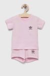 Дитячий бавовняний комплект adidas Originals колір рожевий (3305939)