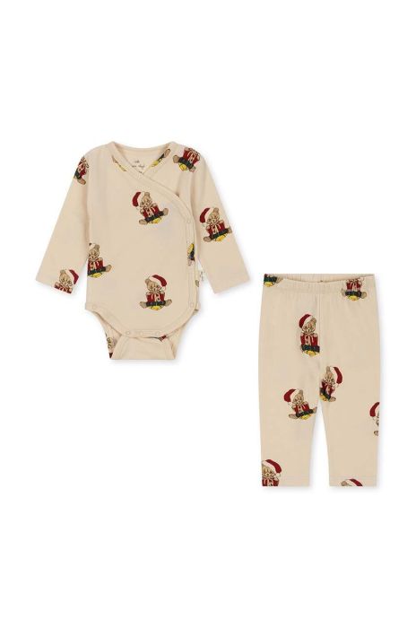 Дитячий бавовняний комплект Konges Sl?jd колір бежевий (3673844) Дитячий бавовняний комплект Konges Sl?jd колір бежевий (3673844)