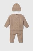 Комплект для немовлят Tommy Hilfiger колір коричневий Комплект для немовлят Tommy Hilfiger колір коричневий