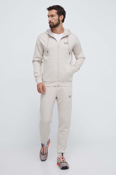 Спортивний костюм EA7 Emporio Armani чоловічий колір срібний Спортивний костюм EA7 Emporio Armani чоловічий колір срібний