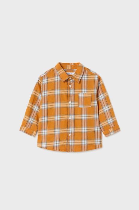 Бавовняна сорочка для немовля Mayoral колір помаранчевий Бавовняна сорочка для немовля Mayoral колір помаранчевий