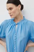 Блузка Bruuns Bazaar жіноча однотонна колір блакитний Блузка Bruuns Bazaar жіноча однотонна колір блакитний