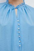 Блузка Bruuns Bazaar жіноча однотонна колір блакитний Блузка Bruuns Bazaar жіноча однотонна колір блакитний