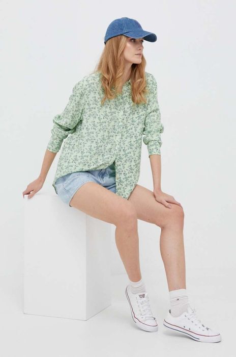 Сорочка Pepe Jeans Falae жіноча колір зелений regular класичний комір