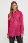 Сорочка Pinko жіноча колір рожевий relaxed класичний комір Сорочка Pinko жіноча колір рожевий relaxed класичний комір