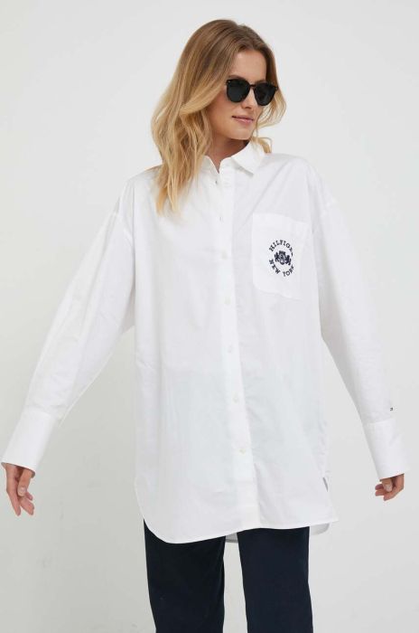 Бавовняна сорочка Tommy Hilfiger жіноча колір білий relaxed класичний комір (3571218) Бавовняна сорочка Tommy Hilfiger жіноча колір білий relaxed класичний комір (3571218)