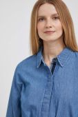 Джинсова блузка Dkny жіноча однотонна колір блакитний Джинсова блузка Dkny жіноча однотонна колір блакитний
