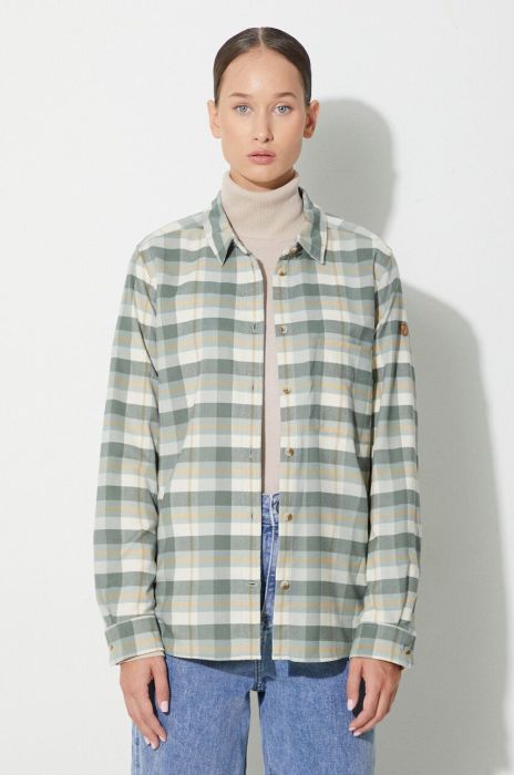 Сорочка Fjallraven Singi жіноча колір зелений regular класичний комір (3631846)