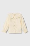 Дитяча бавовняна сорочка zippy колір бежевий