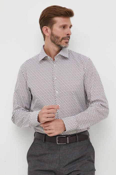 Бавовняна сорочка Seidensticker чоловіча колір білий slim
