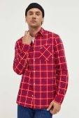 Бавовняна сорочка Tommy Jeans чоловіча колір червоний regular класичний комір