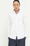 Бавовняна сорочка HUGO чоловіча колір білий slim класичний комір (3319626) Бавовняна сорочка HUGO чоловіча колір білий slim класичний комір (3319626)