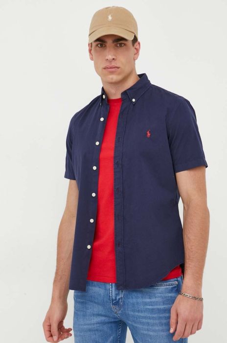 Бавовняна сорочка Polo Ralph Lauren чоловіча колір синій regular комір button-down (3319672) Бавовняна сорочка Polo Ralph Lauren чоловіча колір синій regular комір button-down (3319672)