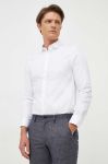 Бавовняна сорочка Armani Exchange чоловіча колір білий slim класичний комір (3537721)
