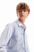 Бавовняна сорочка Desigual 23WMCW35 MAN WOVEN SHIRT LONG SLEEVE чоловіча regular класичний комір колір блакитний Бавовняна сорочка Desigual 23WMCW35 MAN WOVEN SHIRT LONG SLEEVE чоловіча regular класичний комір колір блакитний