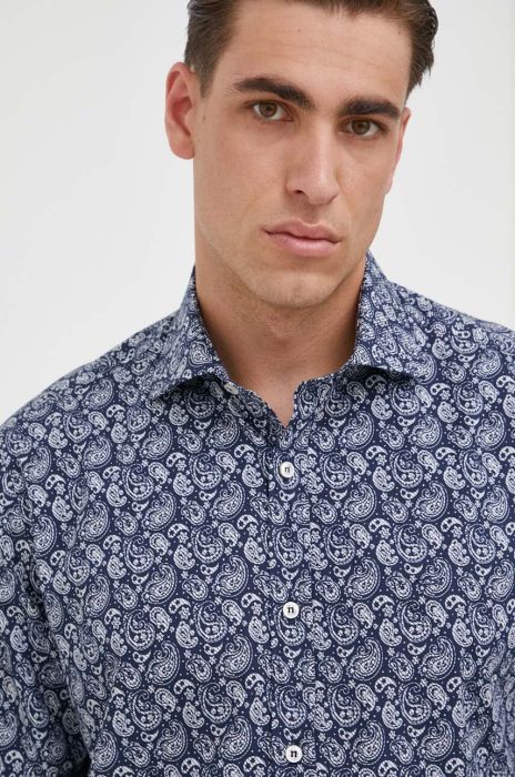 Бавовняна сорочка Paul&Shark чоловіча regular класичний комір колір блакитний (3434087)