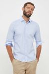 Бавовняна сорочка Joop! чоловіча slim з італійським коміром колір блакитний