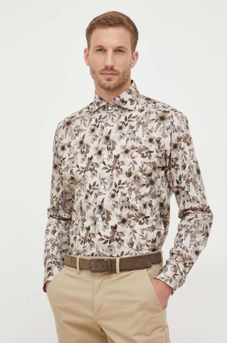 Сорочка Joop! чоловіча колір коричневий slim з італійським коміром
