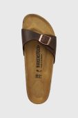 Шкіряні шльопанці Birkenstock Madrid жіночі колір коричневий 1014615