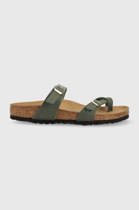 Шльопанці Birkenstock Mayari жіночі колір зелений 1025558 Шльопанці Birkenstock Mayari жіночі колір зелений 1025558