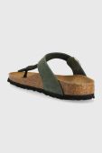 Замшеві в'єтнамки Birkenstock Gizeh жіночі колір зелений на плоскому ходу 1025790