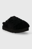 Вовняні тапочки UGG Fuzz Sugar Slide колір чорний 1135132 Вовняні тапочки UGG Fuzz Sugar Slide колір чорний 1135132