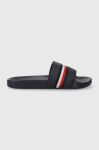 Шльопанці Tommy Hilfiger GLOBAL STRIPES SLIDE жіночі колір синій FW0FW07555