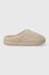 Тапочки Tommy Hilfiger TH EMBLEM FELT SLIPPER колір бежевий FW0FW07433