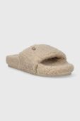 Тапочки Tommy Hilfiger TH SHERPA FUR SLIDE колір бежевий FW0FW07561 Тапочки Tommy Hilfiger TH SHERPA FUR SLIDE колір бежевий FW0FW07561