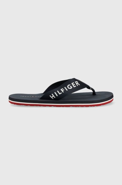 В'єтнамки Tommy Hilfiger HILFIGER PRINT BEACH чоловічі колір синій FM0FM04618 В'єтнамки Tommy Hilfiger HILFIGER PRINT BEACH чоловічі колір синій FM0FM04618