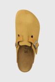 Замшеві шльопанці Birkenstock Boston чоловічі колір коричневий 1025647