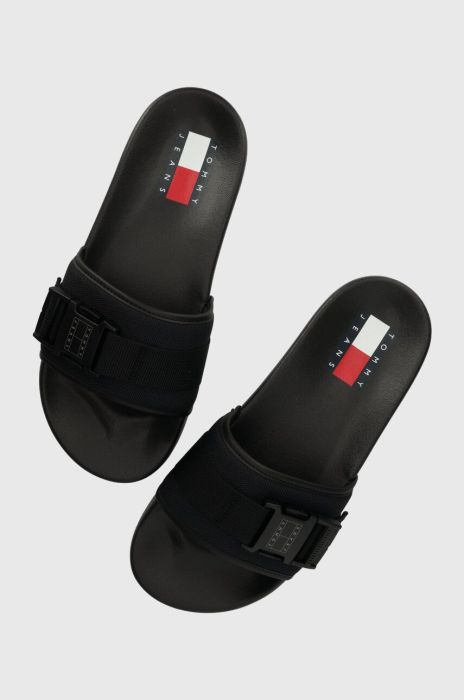 Шльопанці Tommy Jeans TJM BUCKE POOL SLIDE чоловічі колір чорний EM0EM01338