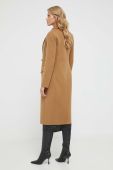 Вовняне пальто Pinko колір коричневий перехідний двобортний (3437689)