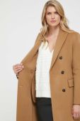 Вовняне пальто Pinko колір коричневий перехідний двобортний (3437689)