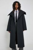 Пальто Elisabetta Franchi жіночий колір чорний перехідний (3574586) Пальто Elisabetta Franchi жіночий колір чорний перехідний (3574586)