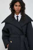 Пальто Elisabetta Franchi жіночий колір чорний перехідний (3574586) Пальто Elisabetta Franchi жіночий колір чорний перехідний (3574586)