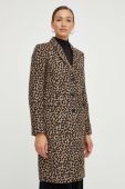Пальто з домішкою вовни MICHAEL Michael Kors колір коричневий перехідне