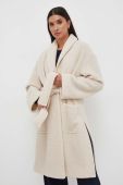 Вовняне пальто Max Mara Leisure колір бежевий перехідний oversize