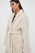 Вовняне пальто Max Mara Leisure колір бежевий перехідний oversize