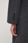 Пальто з домішкою вовни United Colors of Benetton колір сірий перехідний двобортний