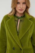 Пальто Sisley жіночий колір зелений перехідний oversize